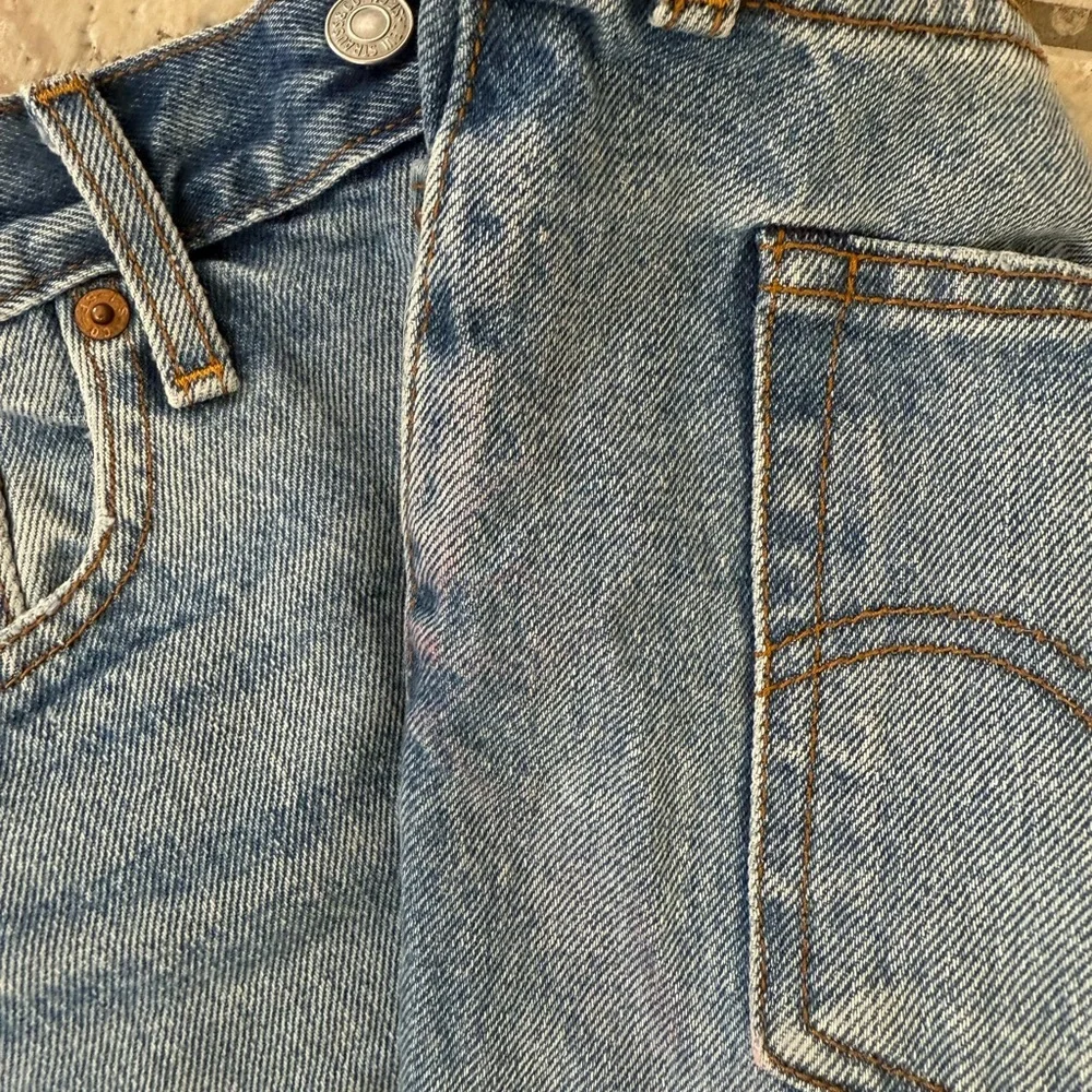 Levi's Blue Distressed Jean Shorts High-Waisted